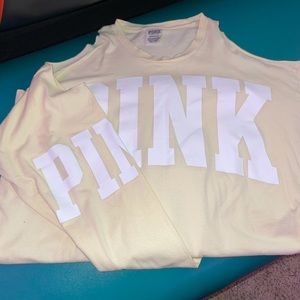 Yellow Pink off the shoulder long sleeve